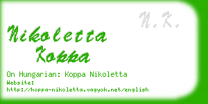 nikoletta koppa business card